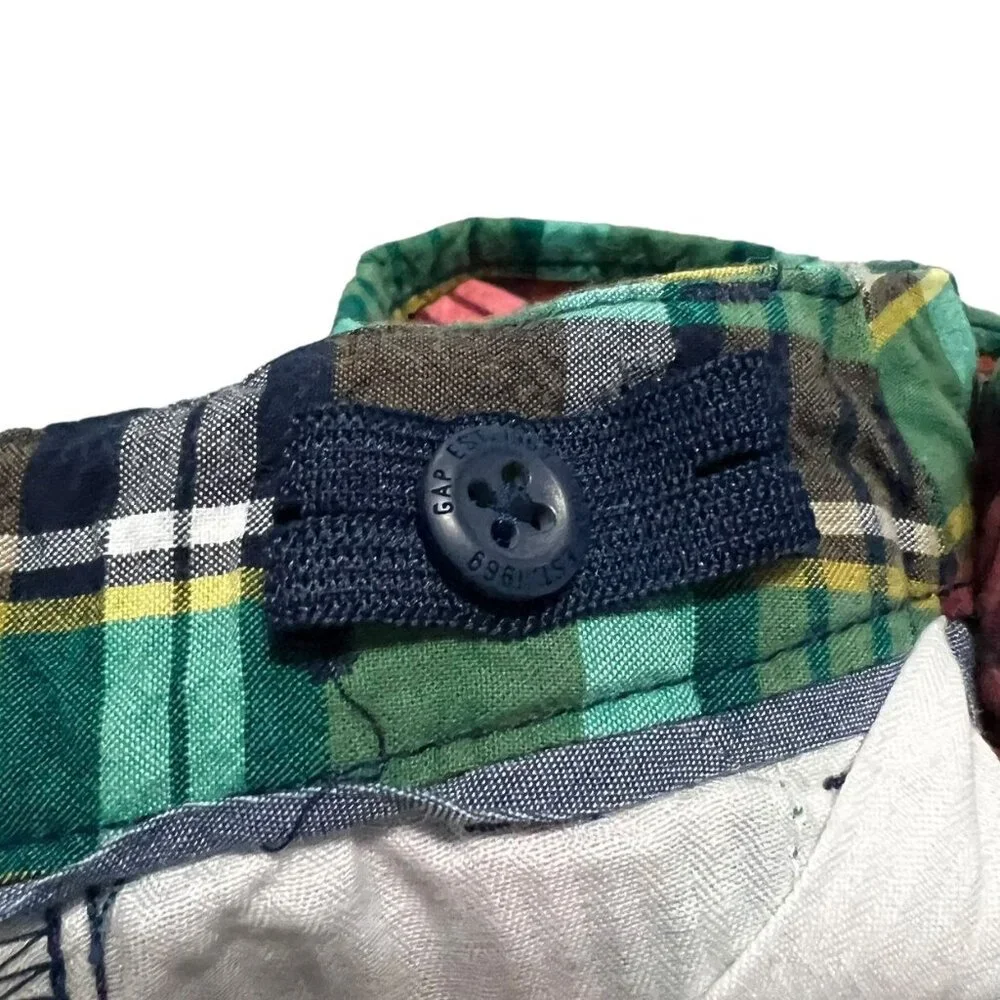 Baby Gap 4Y Green Navy Red Plaid Shorts